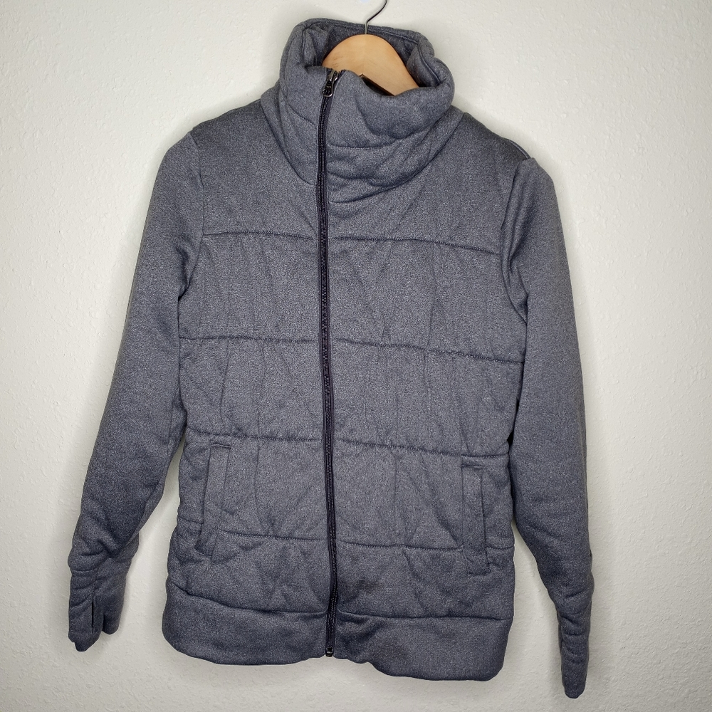 The North Face gray asymmetrical zip jacket